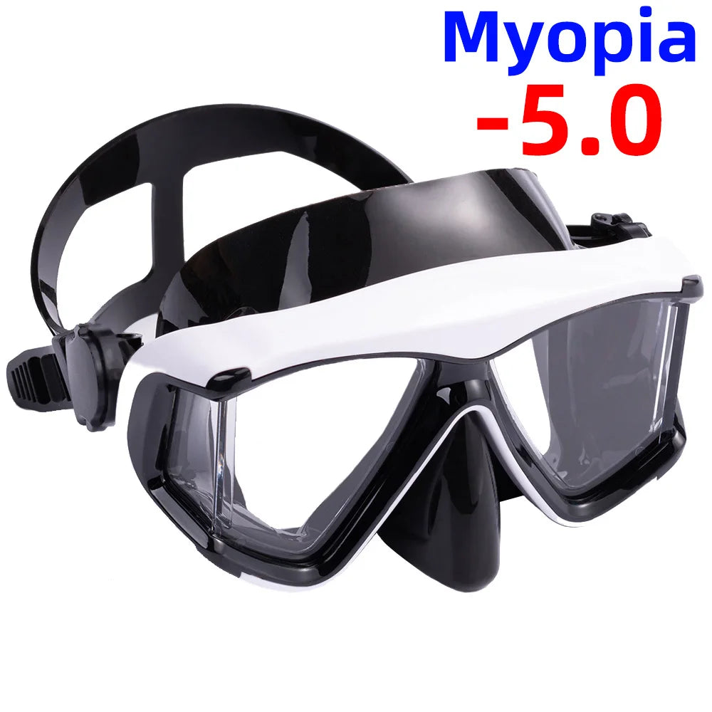 Optical Myopia Snorkel Diving Mask Swimming Goggles Nearsighted Short Sighted Gear Panoramic Wide View Adult Youth -1.0To-6.0
