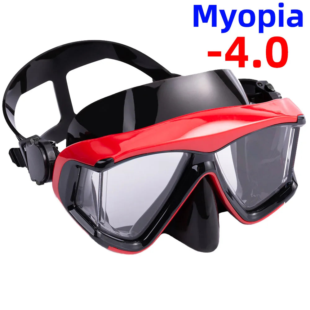 Optical Myopia Snorkel Diving Mask Swimming Goggles Nearsighted Short Sighted Gear Panoramic Wide View Adult Youth -1.0To-6.0