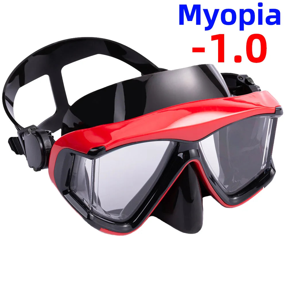 Optical Myopia Snorkel Diving Mask Swimming Goggles Nearsighted Short Sighted Gear Panoramic Wide View Adult Youth -1.0To-6.0