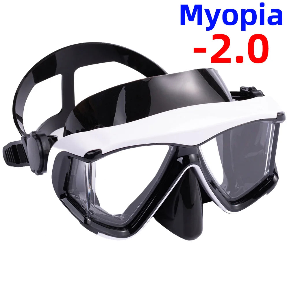 Optical Myopia Snorkel Diving Mask Swimming Goggles Nearsighted Short Sighted Gear Panoramic Wide View Adult Youth -1.0To-6.0