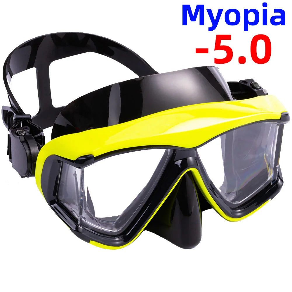 Optical Myopia Snorkel Diving Mask Swimming Goggles Nearsighted Short Sighted Gear Panoramic Wide View Adult Youth -1.0To-6.0